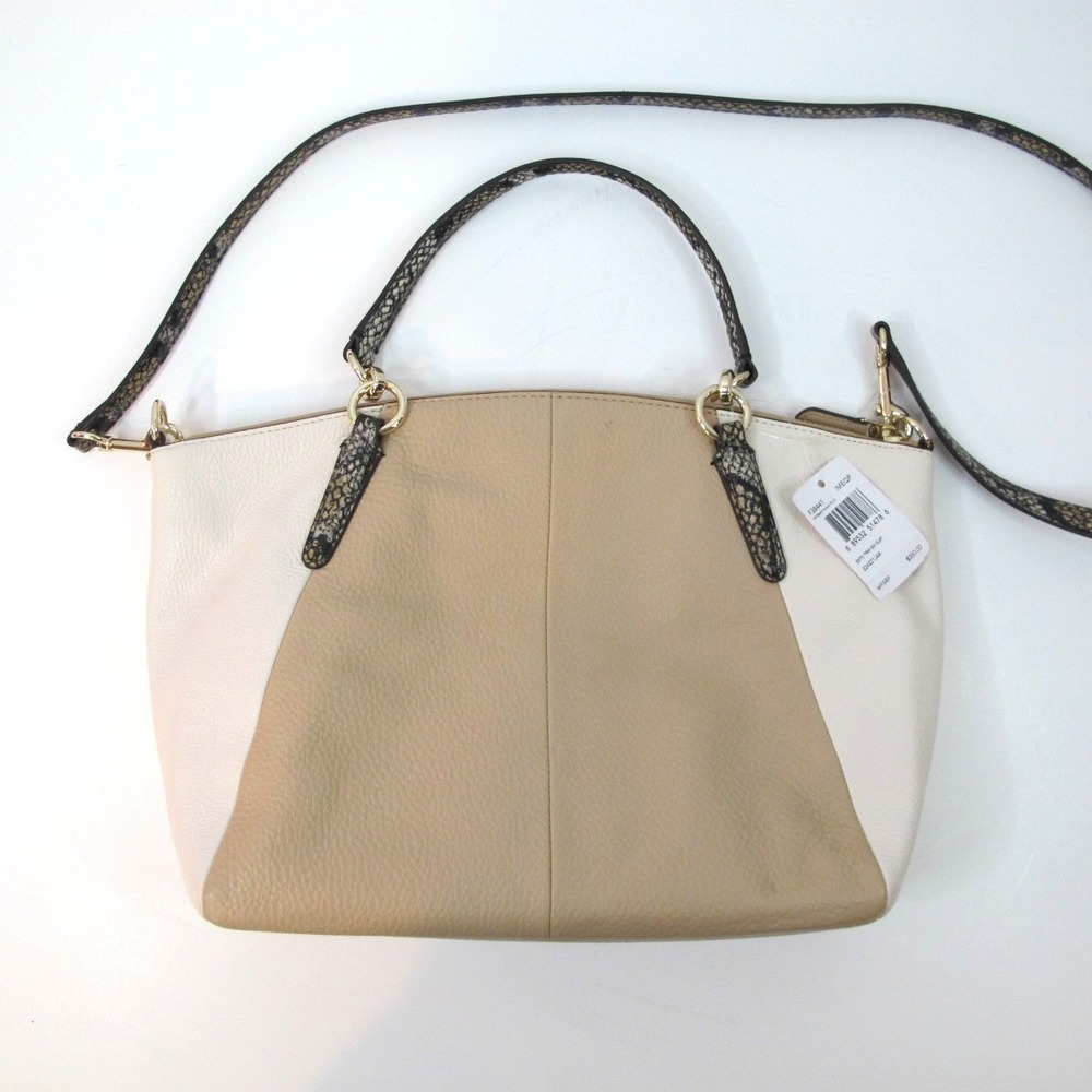 Coach Small Kelsey Two Tone Tan Satchel‎ Handbag Purse F38441 MSRP $350